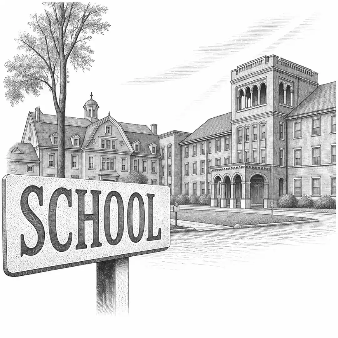 School sketch illustration